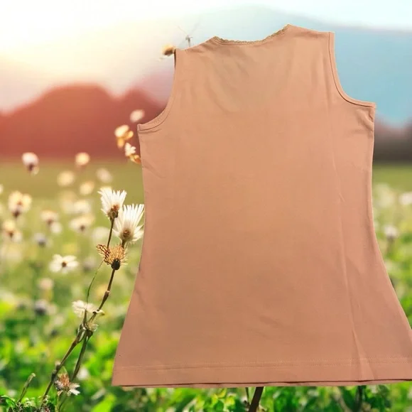 Kathleen Kirkwood Apricot Undercover Agent Sleeveless Tank Top     size XS NWOT - Picture 4 of 10